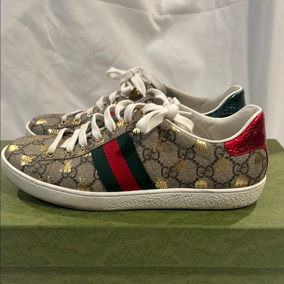 WOMEN'S GUCCI ACE SNEAKER WITH BEES - Picture 6 of 6